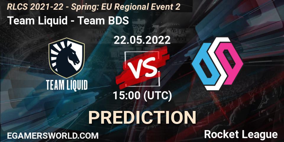 Team Liquid vs Team BDS: Match Prediction. 22.05.2022 at 15:00, Rocket League, RLCS 2021-22 - Spring: EU Regional Event 2