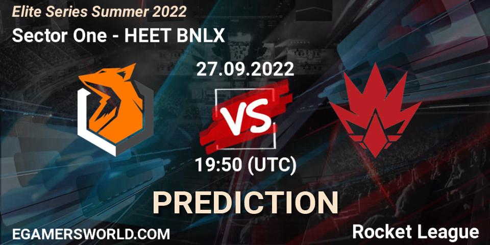 Sector One vs HEET BNLX: Match Prediction. 27.09.2022 at 19:50, Rocket League, Elite Series Summer 2022