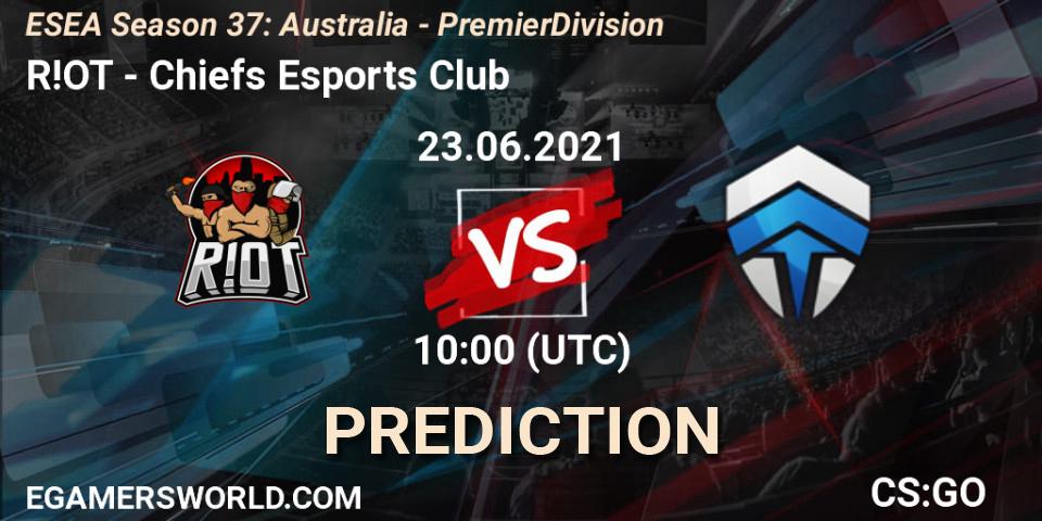 R!OT vs Chiefs Esports Club: Match Prediction. 23.06.21, CS2 (CS:GO), ESEA Season 37: Australia - Premier Division