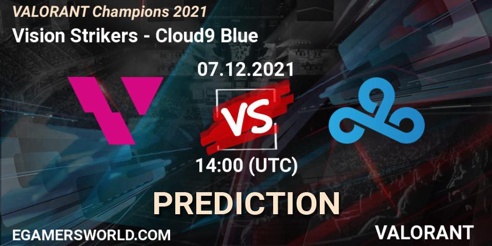 Vision Strikers vs Cloud9 Blue: Match Prediction. 07.12.2021 at 14:00, VALORANT, VALORANT Champions 2021