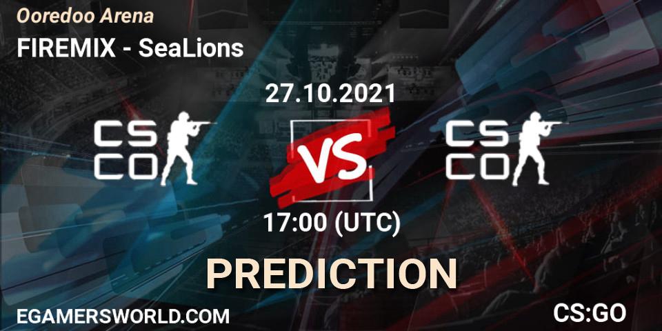 FIREMIX vs SeaLions: Match Prediction. 27.10.2021 at 17:00, Counter-Strike (CS2), Ooredoo Arena