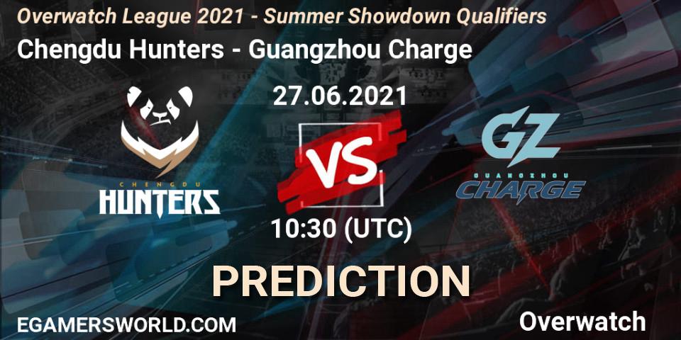 Chengdu Hunters vs Guangzhou Charge: Match Prediction. 27.06.2021 at 10:30, Overwatch, Overwatch League 2021 - Summer Showdown Qualifiers