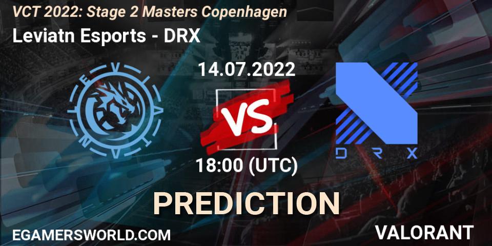 Leviatán Esports vs DRX: Match Prediction. 15.07.2022 at 15:15, VALORANT, VCT 2022: Stage 2 Masters Copenhagen