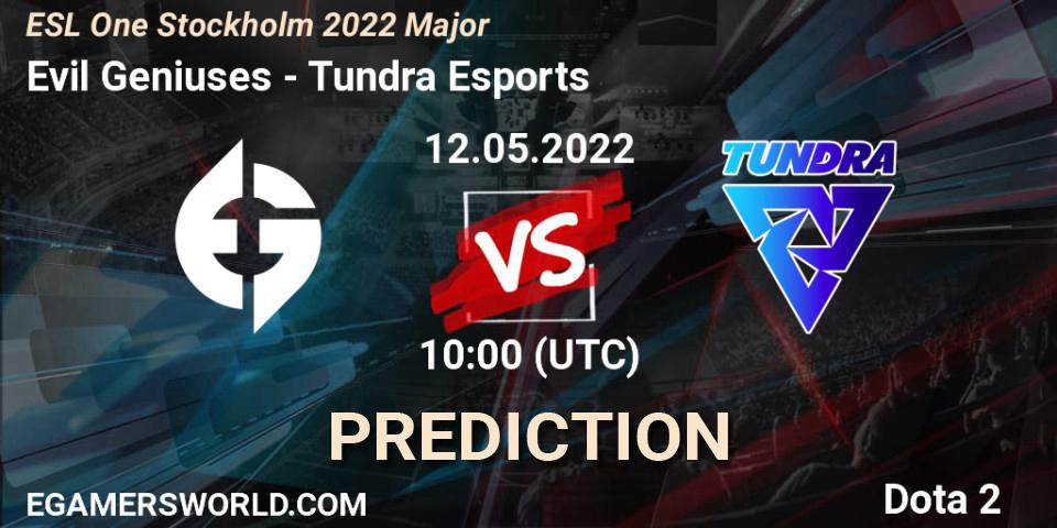 Evil Geniuses vs Tundra Esports: Match Prediction. 12.05.2022 at 10:18, Dota 2, ESL One Stockholm 2022 Major