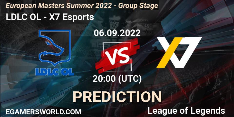 LDLC OL vs X7 Esports: Match Prediction. 06.09.2022 at 20:00, LoL, European Masters Summer 2022 - Group Stage