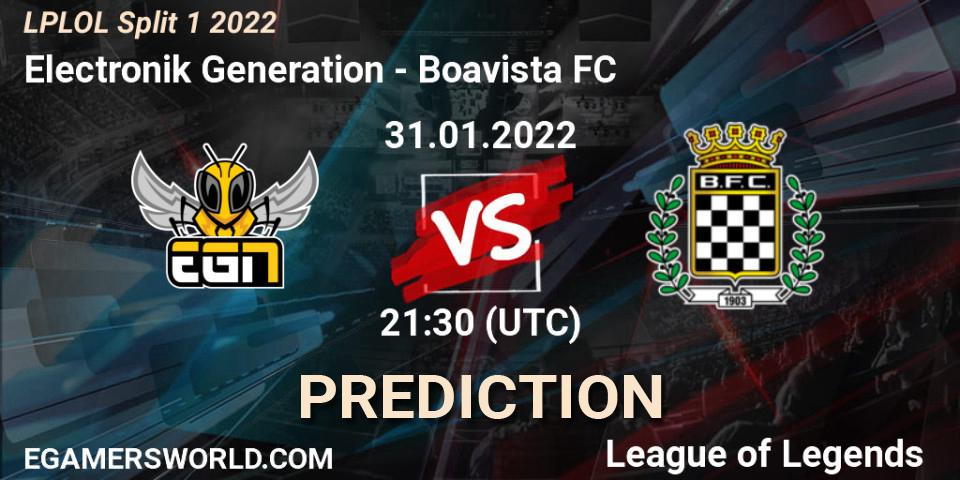 Electronik Generation vs Boavista FC: Match Prediction. 31.01.2022 at 21:10, LoL, LPLOL Split 1 2022
