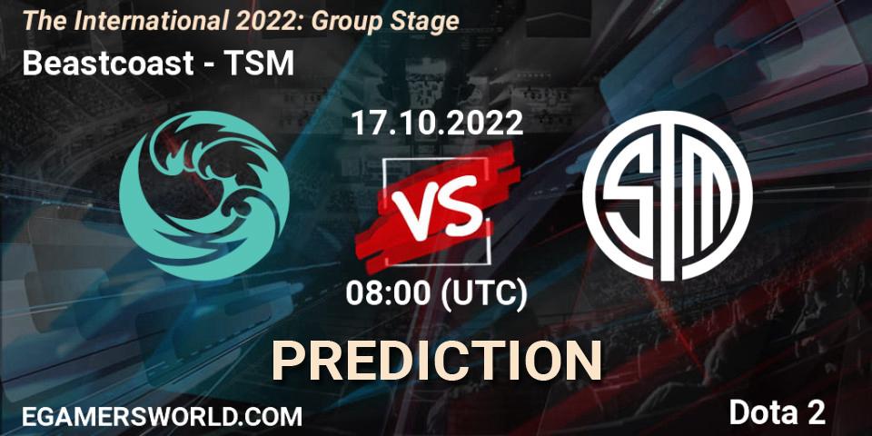 Beastcoast vs TSM: Match Prediction. 17.10.22, Dota 2, The International 2022: Group Stage
