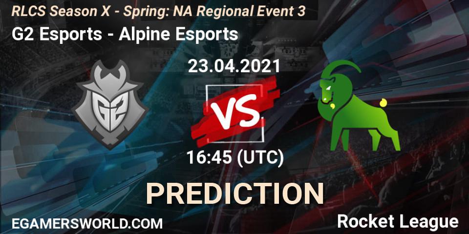 G2 Esports vs Alpine Esports: Match Prediction. 23.04.2021 at 16:45, Rocket League, RLCS Season X - Spring: NA Regional Event 3