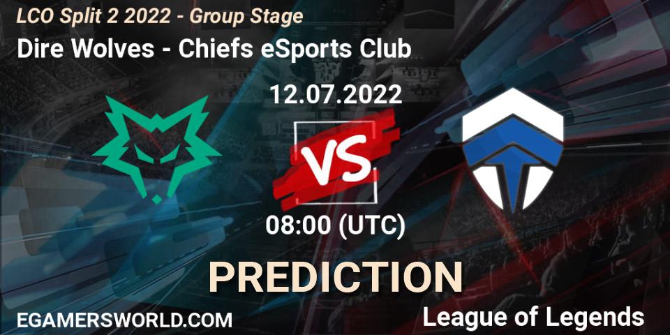 Dire Wolves vs Chiefs eSports Club: Match Prediction. 12.07.22, LoL, LCO Split 2 2022 - Group Stage