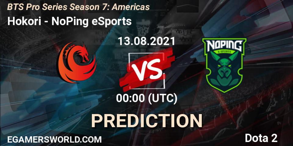 Hokori vs NoPing eSports: Match Prediction. 12.08.2021 at 20:01, Dota 2, BTS Pro Series Season 7: Americas
