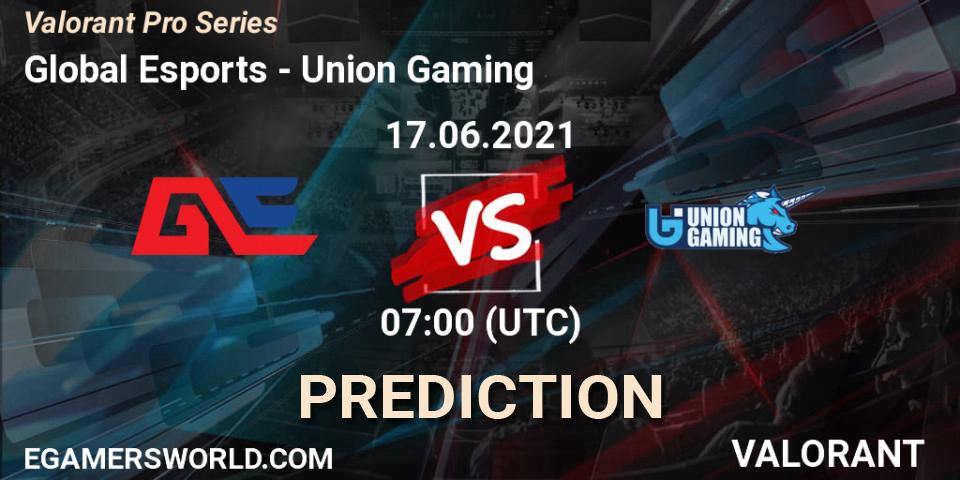Global Esports vs Union Gaming: Match Prediction. 17.06.2021 at 07:00, VALORANT, Valorant Pro Series