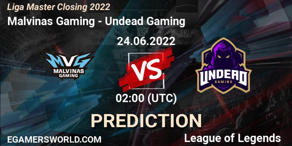 Malvinas Gaming vs Undead Gaming: Match Prediction. 24.06.22, LoL, Liga Master Closing 2022