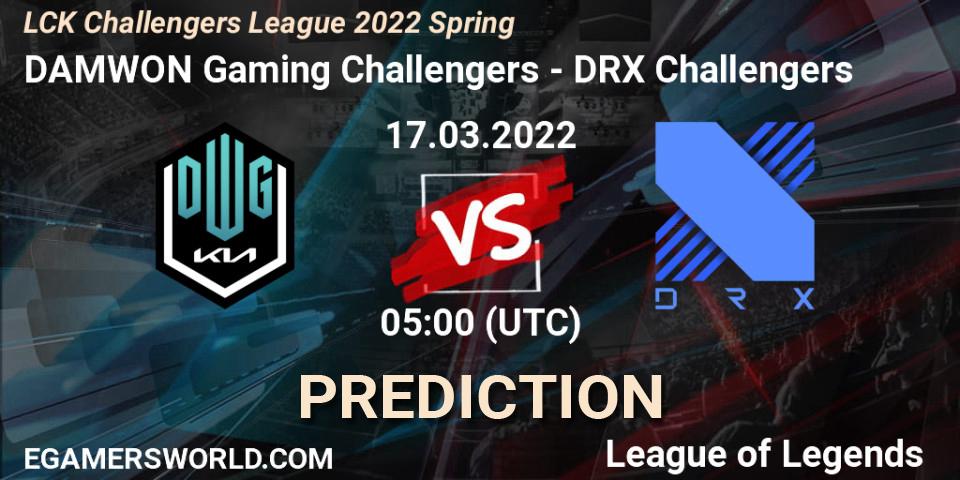 DAMWON Gaming Challengers vs DRX Challengers: Match Prediction. 17.03.2022 at 05:00, LoL, LCK Challengers League 2022 Spring