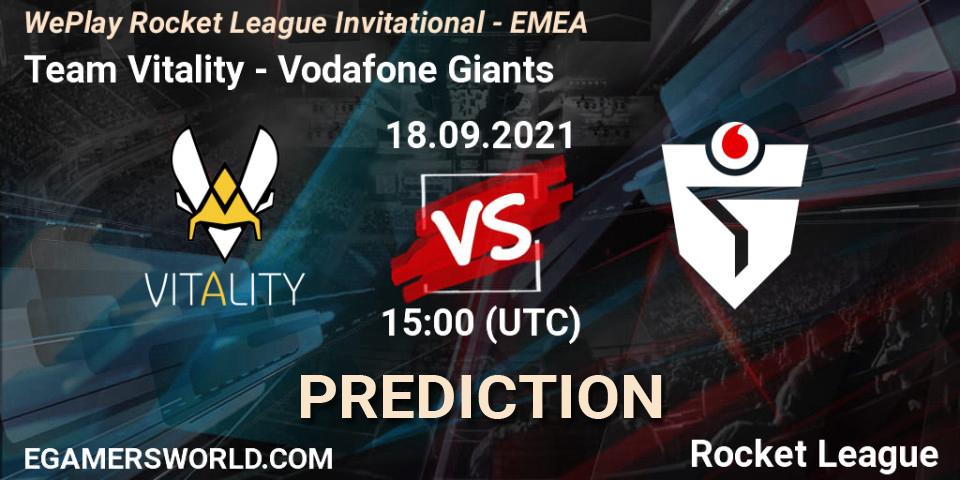 Team Vitality vs Vodafone Giants: Match Prediction. 18.09.2021 at 15:00, Rocket League, WePlay Rocket League Invitational - EMEA