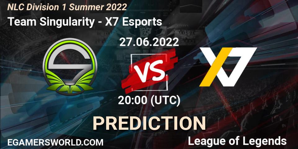 Team Singularity vs X7 Esports: Match Prediction. 27.06.2022 at 20:00, LoL, NLC Division 1 Summer 2022