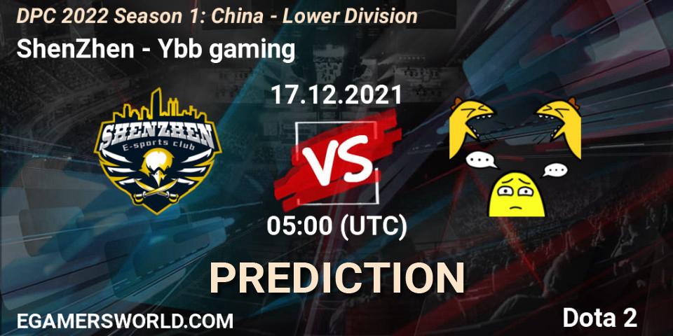 ShenZhen vs Ybb gaming: Match Prediction. 17.12.2021 at 04:56, Dota 2, DPC 2022 Season 1: China - Lower Division