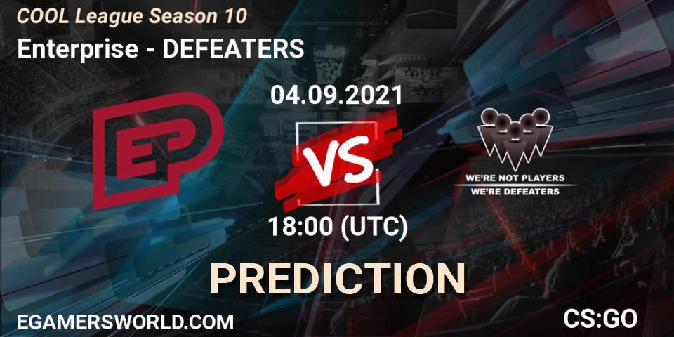 Enterprise vs DEFEATERS: Match Prediction. 04.09.2021 at 14:00, Counter-Strike (CS2), COOL League Season 10