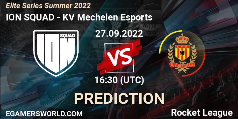 ION SQUAD vs KV Mechelen Esports: Match Prediction. 27.09.2022 at 16:30, Rocket League, Elite Series Summer 2022