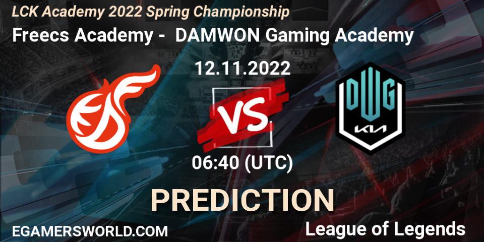 Freecs Academy vs DAMWON Gaming Academy: Match Prediction. 12.11.2022 at 06:40, LoL, LCK Academy 2022 Spring Championship