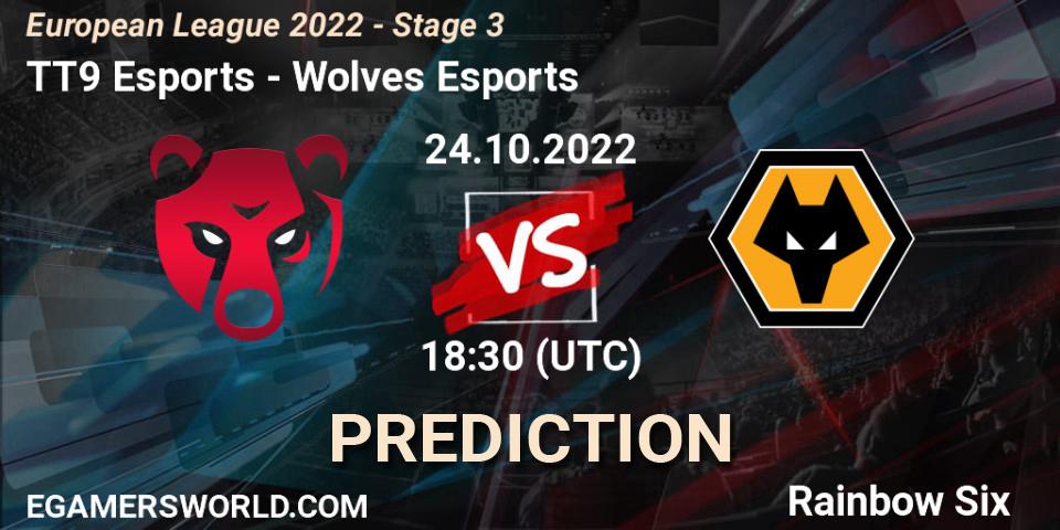 TT9 Esports vs Wolves Esports: Match Prediction. 24.10.2022 at 21:00, Rainbow Six, European League 2022 - Stage 3
