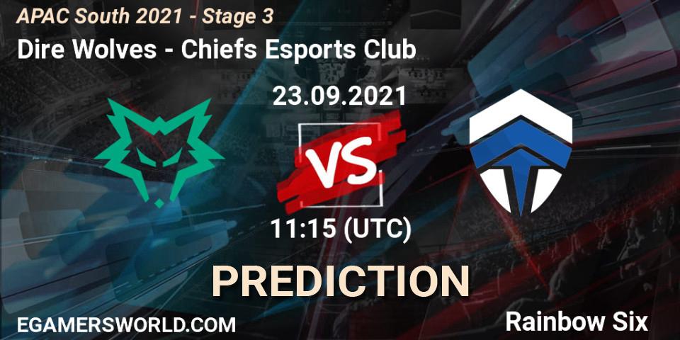 Dire Wolves vs Chiefs Esports Club: Match Prediction. 23.09.2021 at 11:15, Rainbow Six, APAC South 2021 - Stage 3