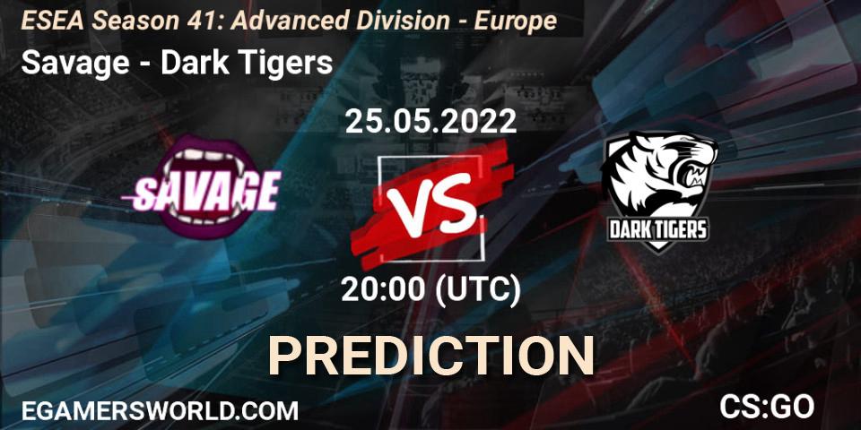 Savage vs Dark Tigers: Match Prediction. 01.06.2022 at 18:00, Counter-Strike (CS2), ESEA Season 41: Advanced Division - Europe