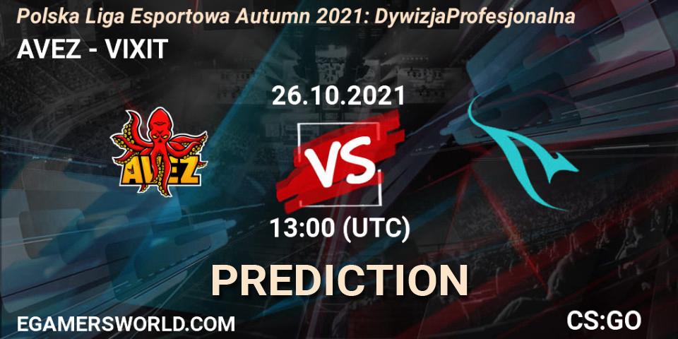 AVEZ vs VIXIT: Match Prediction. 26.10.2021 at 13:00, Counter-Strike (CS2), Polska Liga Esportowa Autumn 2021: Dywizja Profesjonalna