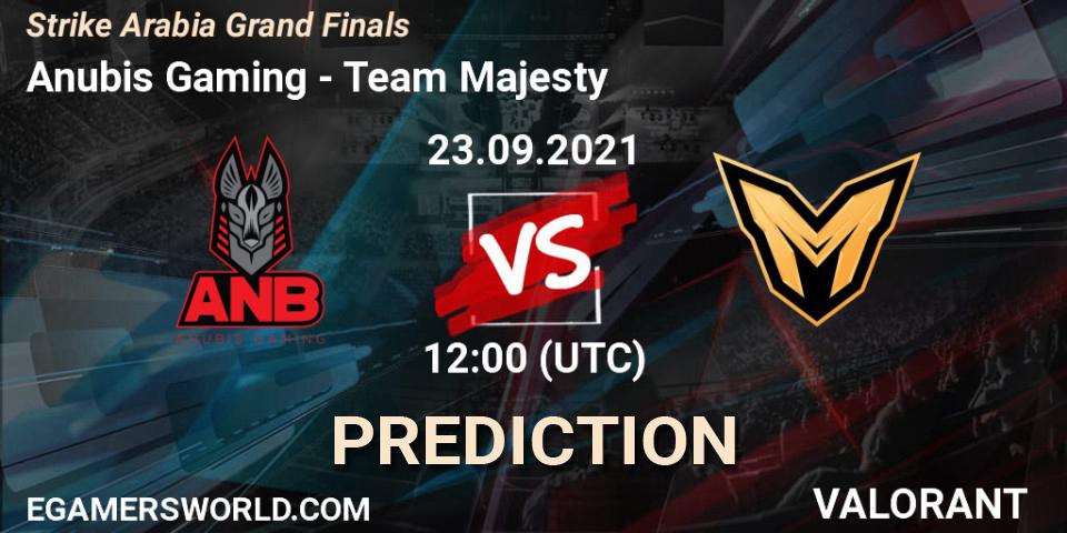 Anubis Gaming vs Team Majesty: Match Prediction. 23.09.2021 at 16:30, VALORANT, Strike Arabia Grand Finals