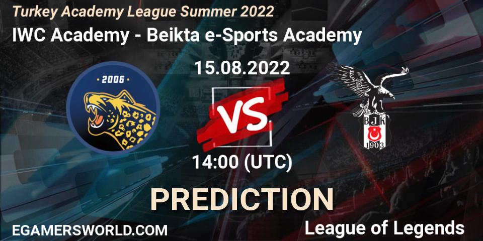 IWC Academy vs Beşiktaş e-Sports Academy: Match Prediction. 15.08.2022 at 14:00, LoL, Turkey Academy League Summer 2022