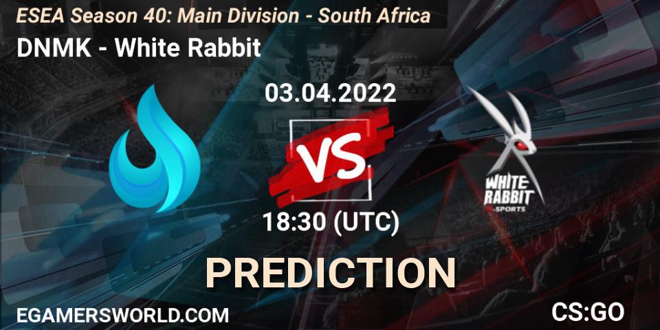 DNMK vs White Rabbit: Match Prediction. 04.04.2022 at 18:00, Counter-Strike (CS2), ESEA Season 40: Main Division - South Africa