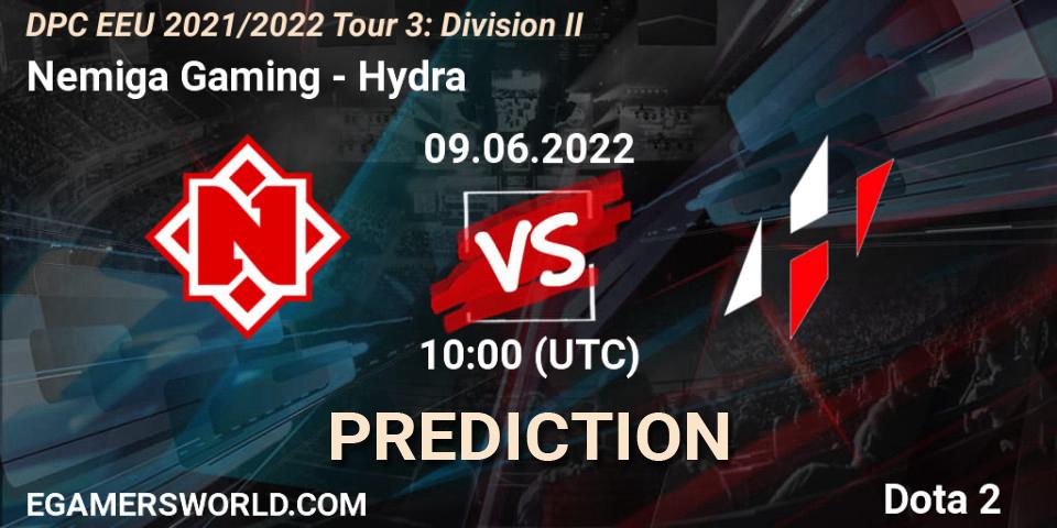 Nemiga Gaming vs Hydra: Match Prediction. 09.06.2022 at 10:00, Dota 2, DPC EEU 2021/2022 Tour 3: Division II