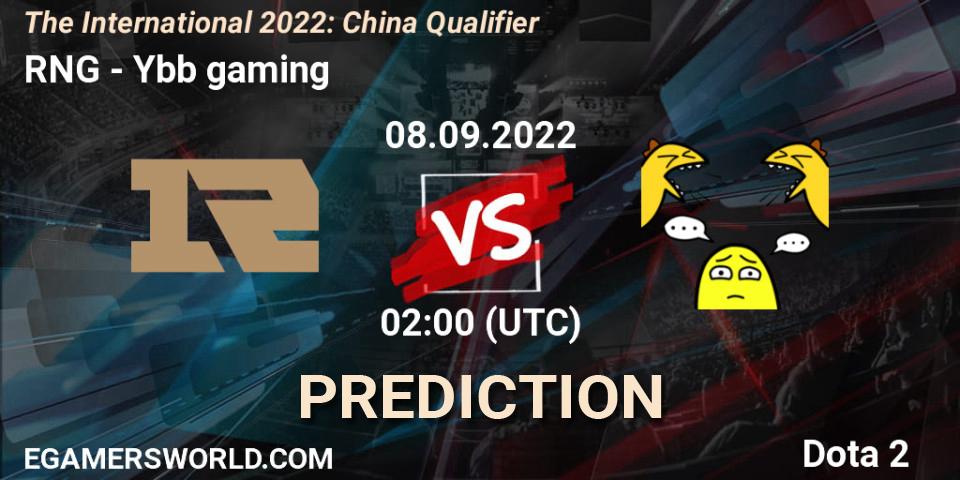 RNG vs Ybb gaming: Match Prediction. 08.09.22, Dota 2, The International 2022: China Qualifier