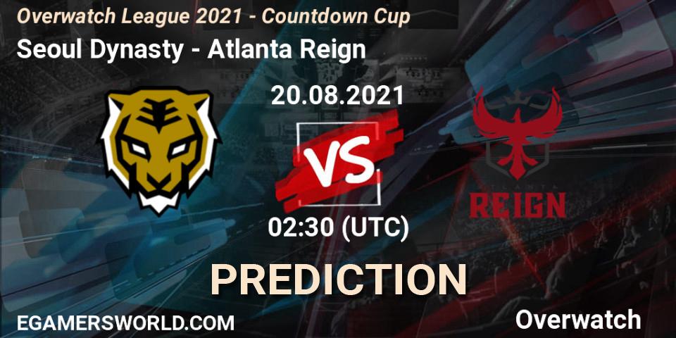 Seoul Dynasty vs Atlanta Reign: Match Prediction. 20.08.21, Overwatch, Overwatch League 2021 - Countdown Cup