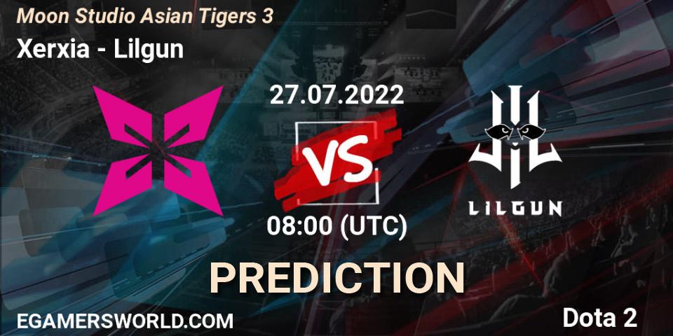 Xerxia vs Lilgun: Match Prediction. 27.07.2022 at 08:25, Dota 2, Moon Studio Asian Tigers 3