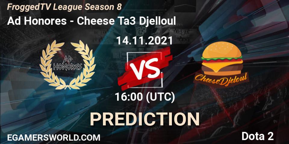 Ad Honores vs Cheese Ta3 Djelloul: Match Prediction. 14.11.2021 at 16:00, Dota 2, FroggedTV League Season 8