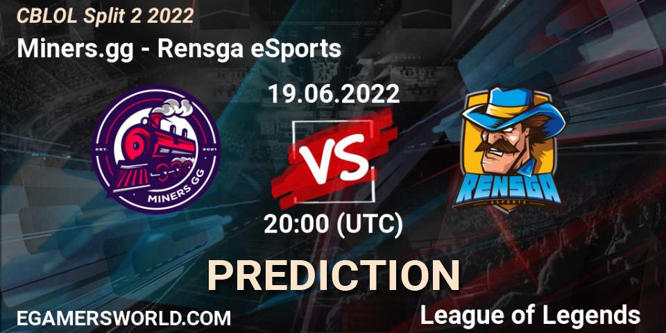 Miners.gg vs Rensga eSports: Match Prediction. 19.06.2022 at 20:30, LoL, CBLOL Split 2 2022
