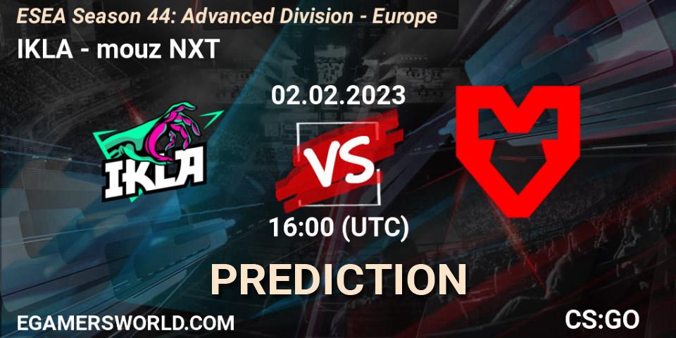 IKLA vs mouz NXT: Match Prediction. 15.02.23, CS2 (CS:GO), ESEA Season 44: Advanced Division - Europe