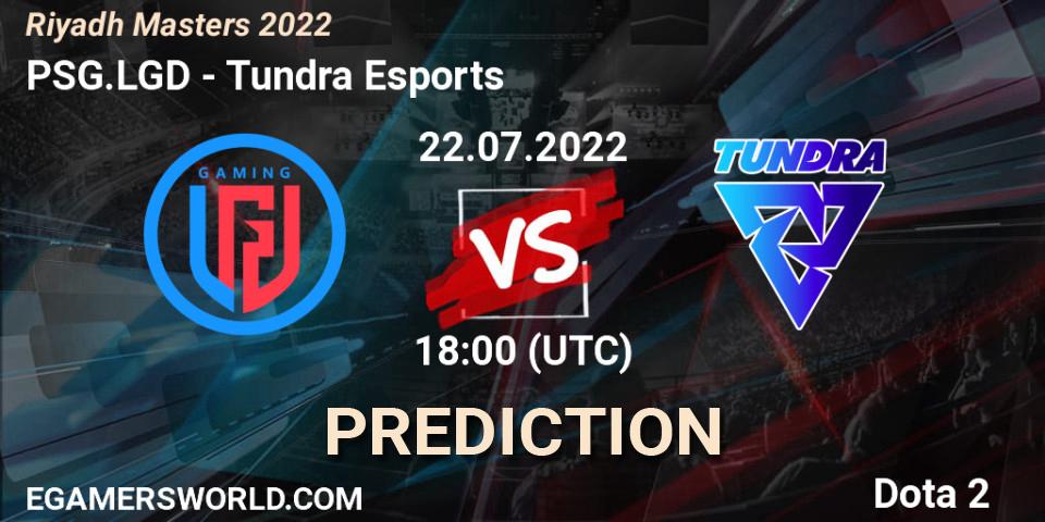 PSG.LGD vs Tundra Esports: Match Prediction. 22.07.22, Dota 2, Riyadh Masters 2022