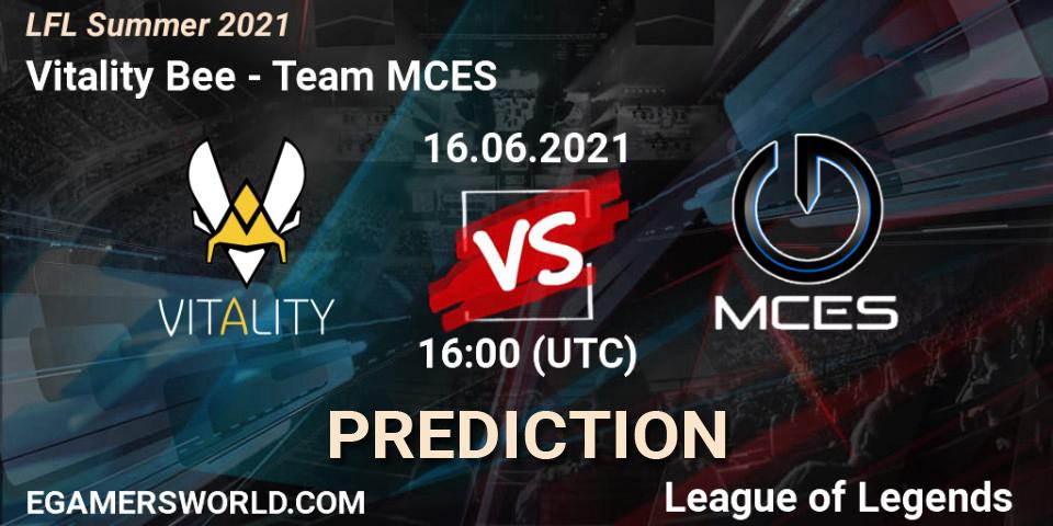 Vitality Bee vs Team MCES: Match Prediction. 16.06.21, LoL, LFL Summer 2021