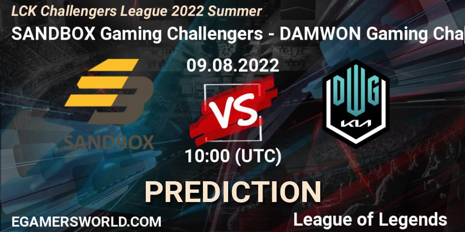 SANDBOX Gaming Challengers vs DAMWON Gaming Challengers: Match Prediction. 09.08.22, LoL, LCK Challengers League 2022 Summer