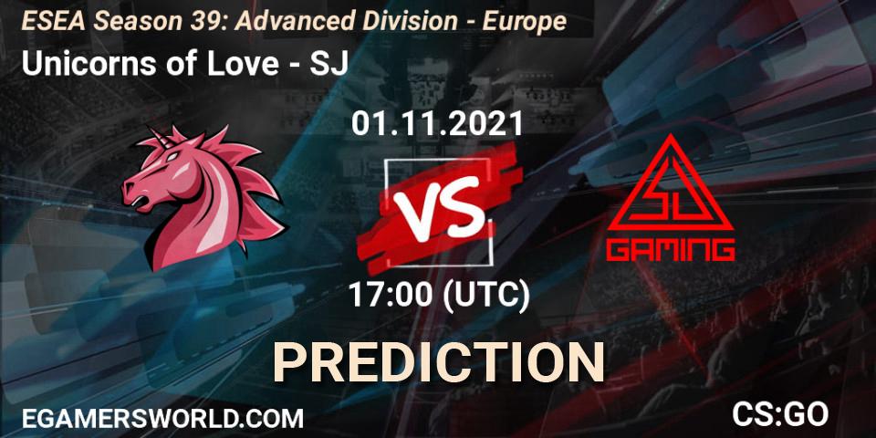 Unicorns of Love vs SJ: Match Prediction. 01.11.21, CS2 (CS:GO), ESEA Season 39: Advanced Division - Europe