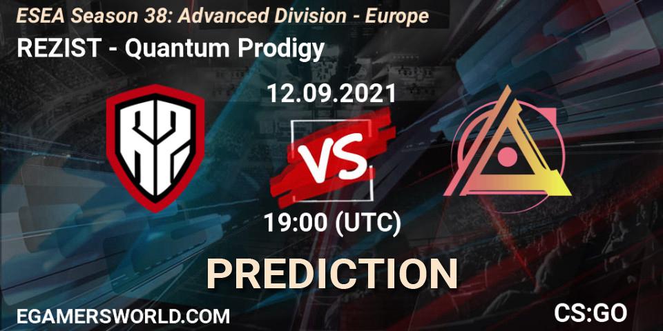 REZIST vs Quantum Prodigy: Match Prediction. 12.09.2021 at 19:00, Counter-Strike (CS2), ESEA Season 38: Advanced Division - Europe