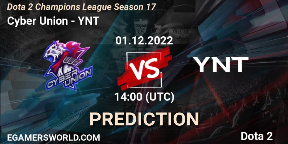 Cyber Union vs YNT: Match Prediction. 01.12.22, Dota 2, Dota 2 Champions League Season 17