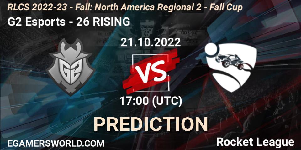 G2 Esports vs 26 RISING: Match Prediction. 21.10.22, Rocket League, RLCS 2022-23 - Fall: North America Regional 2 - Fall Cup