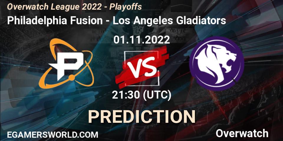 Philadelphia Fusion vs Los Angeles Gladiators: Match Prediction. 01.11.22, Overwatch, Overwatch League 2022 - Playoffs