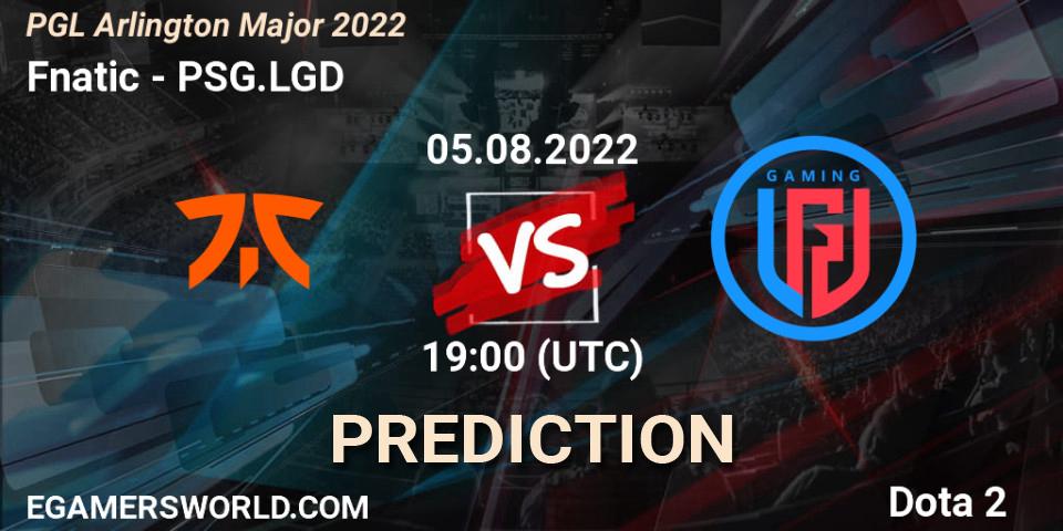 Fnatic vs PSG.LGD: Match Prediction. 05.08.22, Dota 2, PGL Arlington Major 2022 - Group Stage
