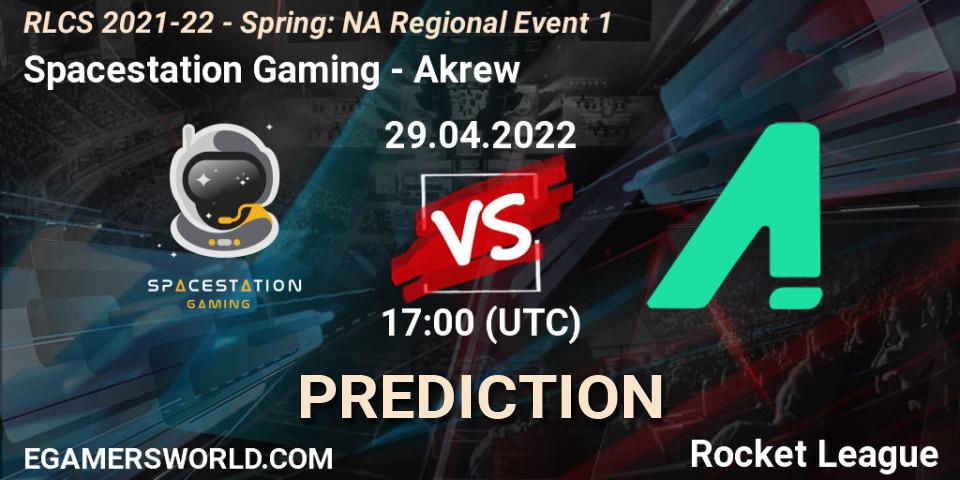 Spacestation Gaming vs Akrew: Match Prediction. 29.04.2022 at 17:00, Rocket League, RLCS 2021-22 - Spring: NA Regional Event 1