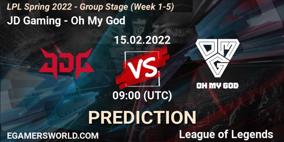 JD Gaming vs Oh My God: Match Prediction. 15.02.22, LoL, LPL Spring 2022 - Group Stage (Week 1-5)
