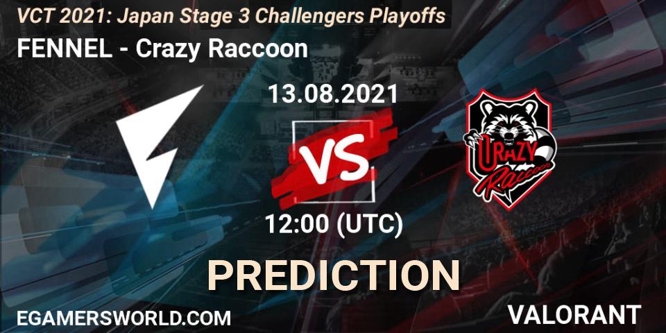FENNEL vs Crazy Raccoon: Match Prediction. 13.08.21, VALORANT, VCT 2021: Japan Stage 3 Challengers Playoffs