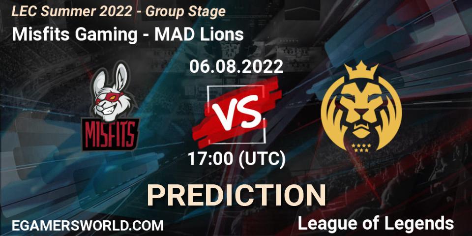 Misfits Gaming vs MAD Lions: Match Prediction. 06.08.22, LoL, LEC Summer 2022 - Group Stage